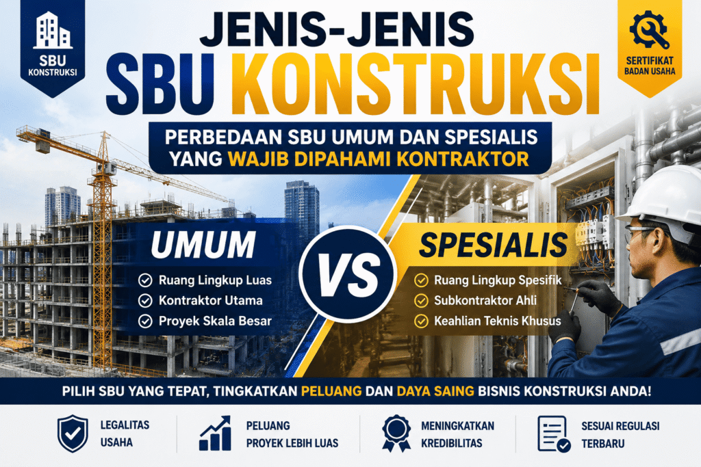 Jenis-Jenis SBU Konstruksi Perbedaan SBU Umum dan Spesialis yang Wajib Dipahami Kontraktor - Jasa Legal ID