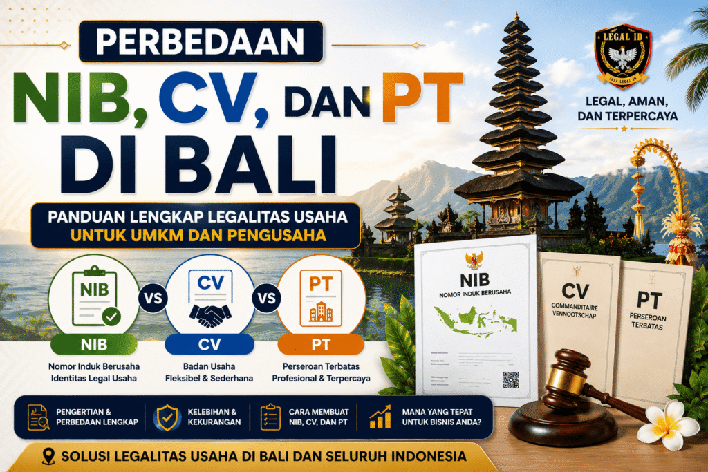 perbedaan NIB CV dan PT di Bali