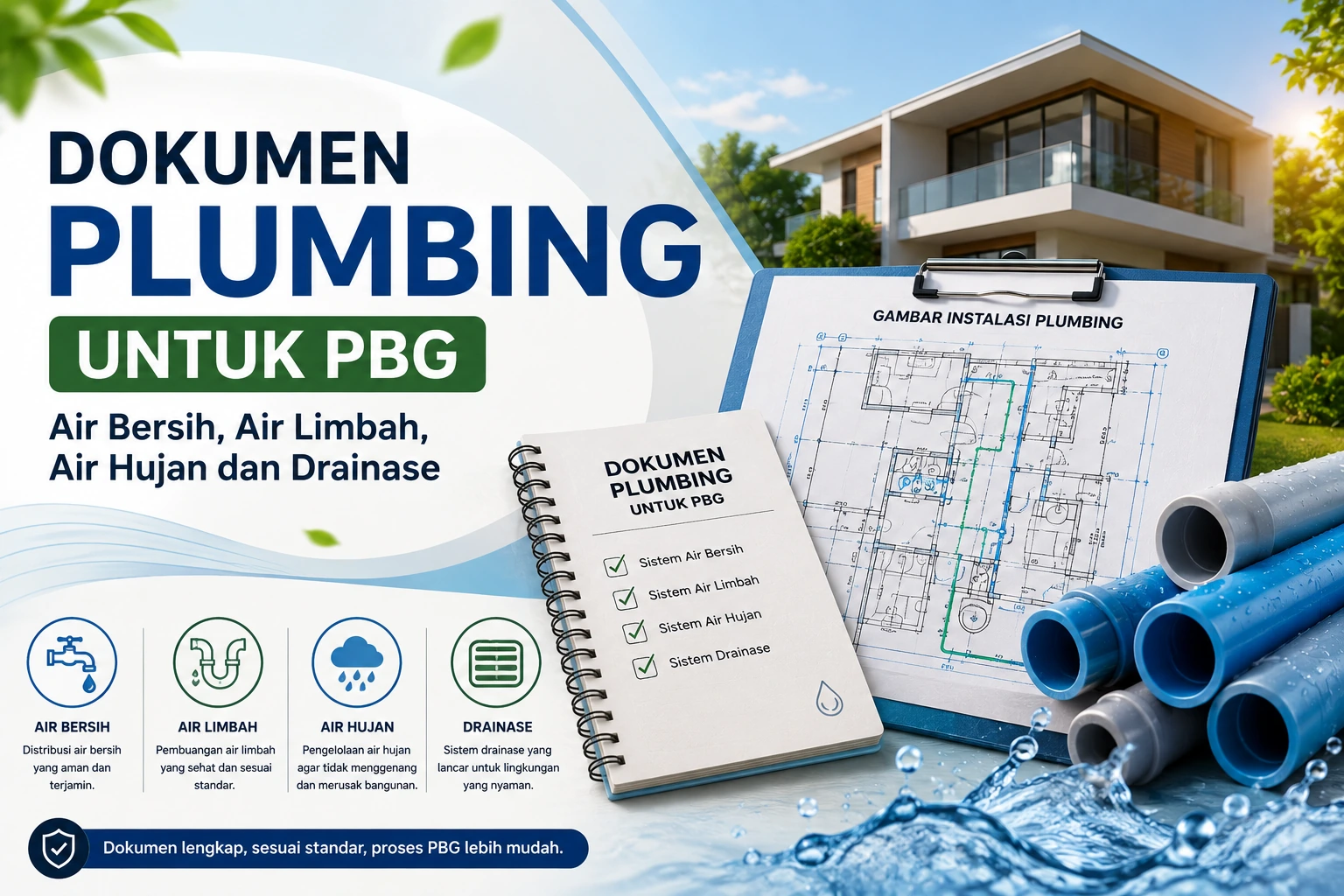 Dokumen Plumbing untuk PBG Air Bersih, Air Limbah, Air Hujan dan Drainase