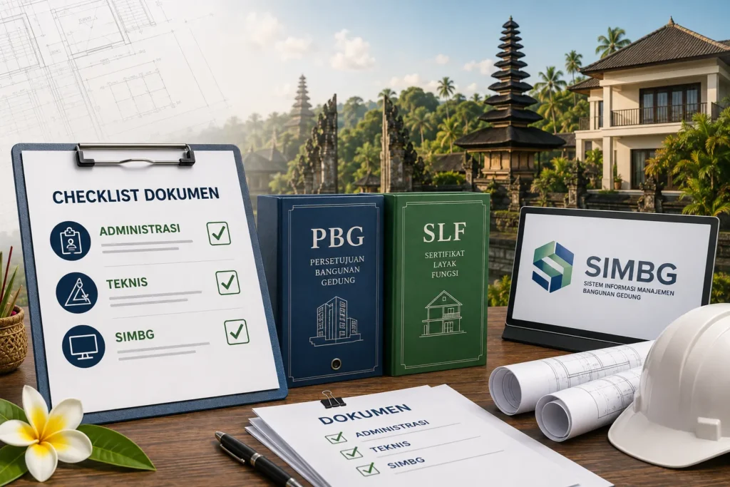 Persyaratan PBG dan SLF di Bali Checklist Dokumen Administrasi, Teknis & SIMBG