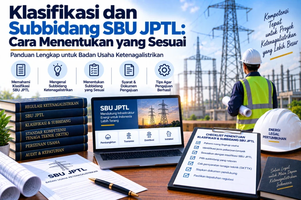 Klasifikasi Subbidang SBU JPTL Cara Menentukan yang Sesuai