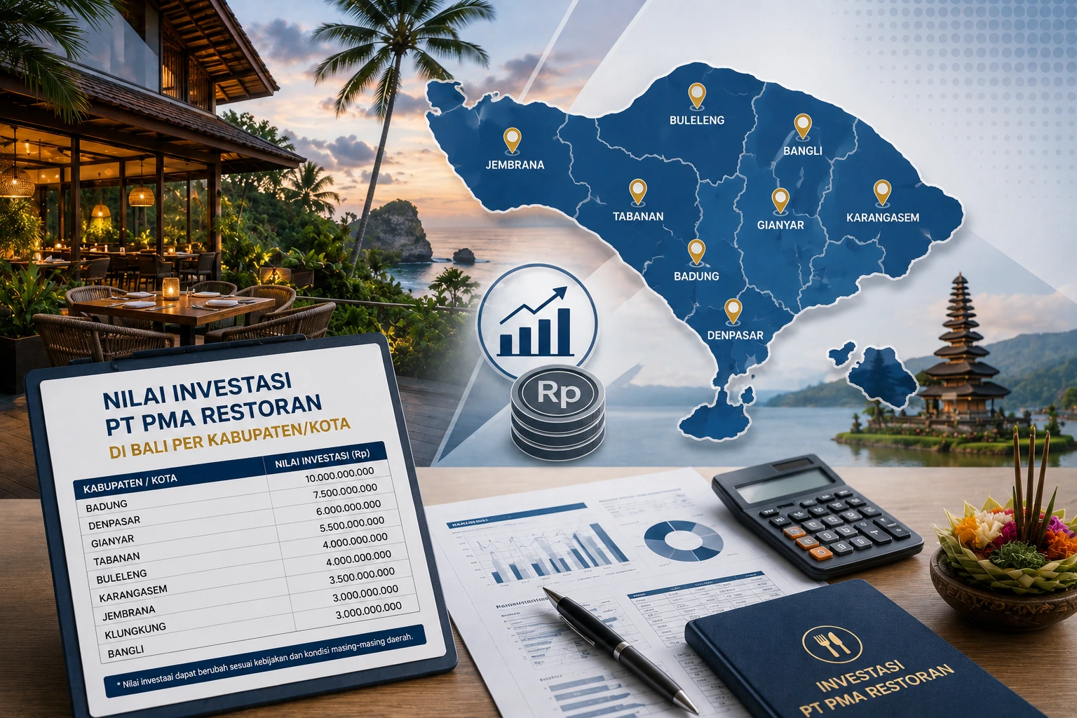 Nilai Investasi PT PMA Restoran di Bali per KabupatenKota
