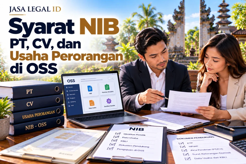 Syarat NIB PT, CV, dan Usaha Perorangan di OSS